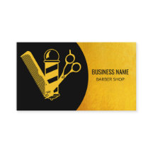 Barber Shop Moderno estilo de pelo negro y dorado