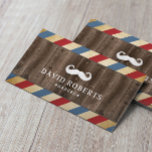 Tarjeta De Visita Barber Shop Mustache Hair Estilista Madera Vintage<br><div class="desc">Barber Shop Mustache Hair Elegante Vintage Wood Tarjetas de Negocios.</div>