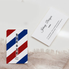 Tarjeta De Visita Barber Shop Pole Profesional Moderno Hairdresser