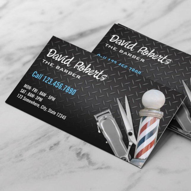 Tarjeta De Visita Barber Shop Profesional Hair Clipper Dark Metaliza (Subido por el creador)