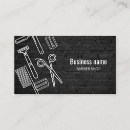 Tarjeta De Visita Barber Shop Profesional Hair Stylist Black Brick