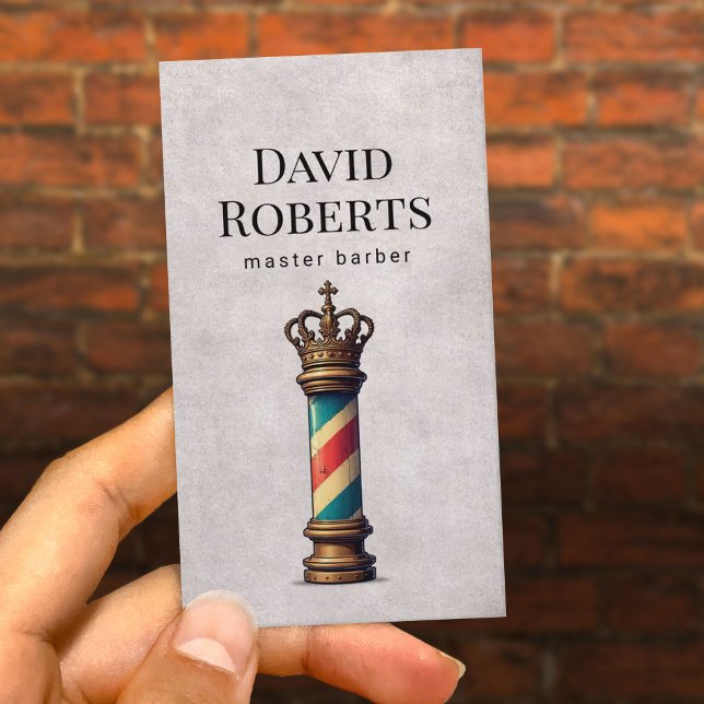 Tarjeta De Visita Barber Shop Royal Barber Pole Barbershop Hair (Subido por el creador)