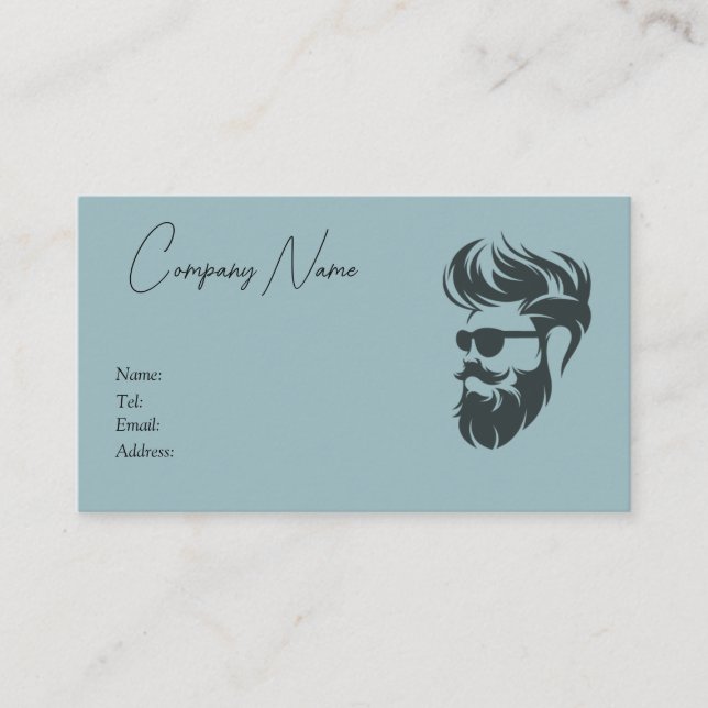 Tarjeta De Visita Barber Shop, services, business card template. (Anverso)