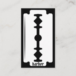 Tarjeta De Visita Barber Shop Vintage Razor Black and White Clear Bu