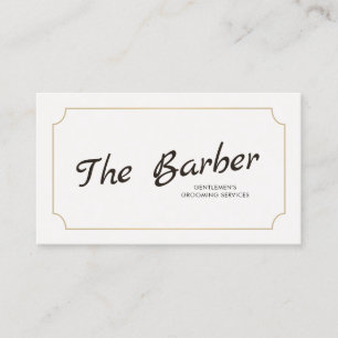 Tarjeta De Visita Barber ShopScript manuscrito de época