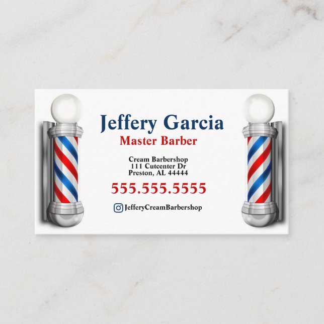 Tarjeta de visita Barber y Polo (Anverso)