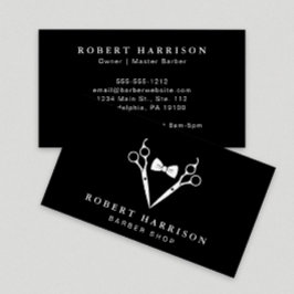 Tarjeta De Visita Barbería Barbero Profesional Negro