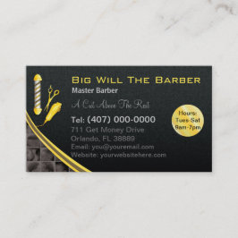 Tarjeta De Visita Barbería (cañería de Personalizable, alfileres)