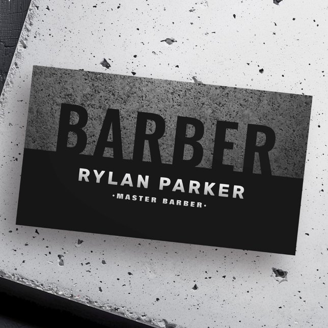 Tarjeta De Visita Barbería de barbería masculina oscura (Masculine barber barbershop rough dark business card)