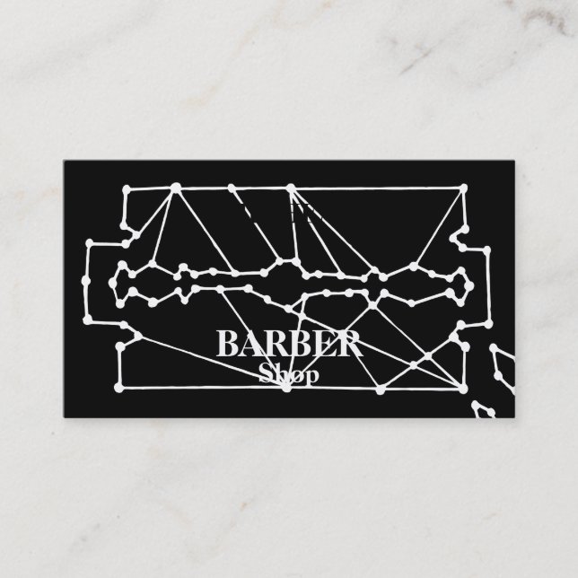 Tarjeta De Visita Barbería de hoja simple para Razor (Anverso)