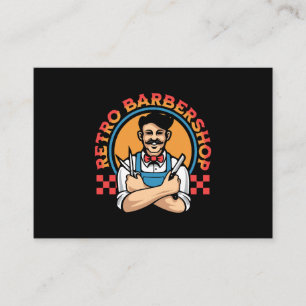 Tarjeta De Visita Barbería de Mascot Retro
