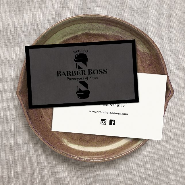 Tarjeta De Visita Barbería del póler Ante gris de Guay (Subido por el creador)