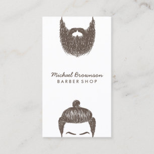Tarjeta De Visita Barbería hipster barba bigote salón de belleza