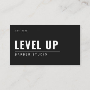 Tarjeta De Visita Barbería Minimalista Negra 