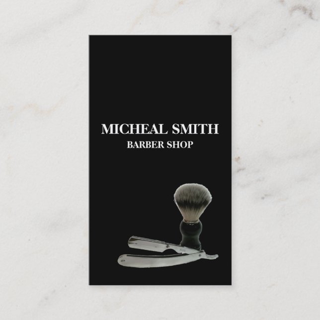 Tarjeta De Visita Barbería Minimalista simple (Anverso)