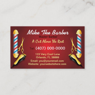 Tarjeta De Visita Barbería (polo y podadoras del peluquero)