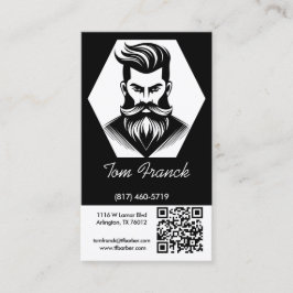 Tarjeta De Visita Barbería Profesional black&White Lealtad y