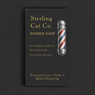 Tarjeta De Visita Barbería Profesional Negra
