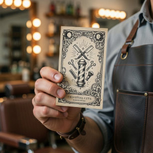 Tarjeta De Visita Barbero Celestial Vintage   Celestial Vintage