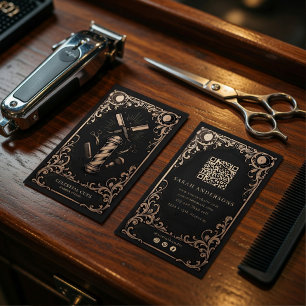 Tarjeta De Visita Barbero de Lujo Vintage   Celestial