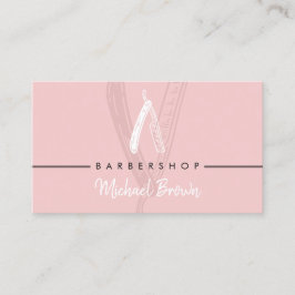 Tarjeta De Visita Barbero navaja Elegante rosa chic