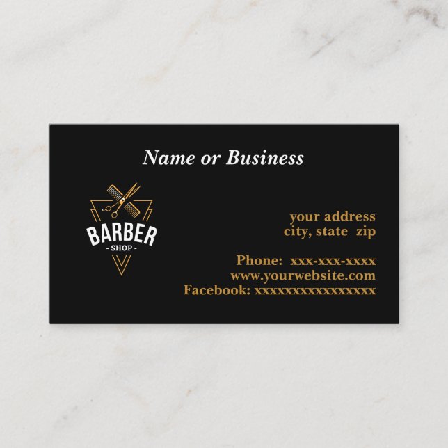 Tarjeta De Visita Barbershop (Anverso)