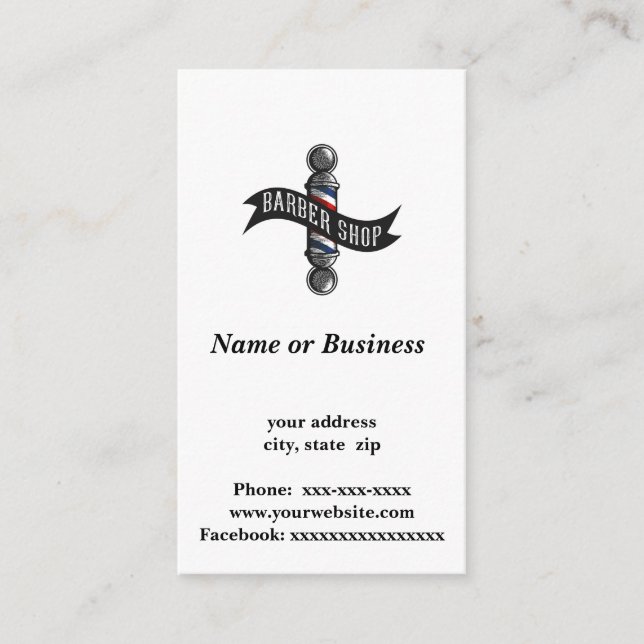 Tarjeta De Visita Barbershop (Anverso)