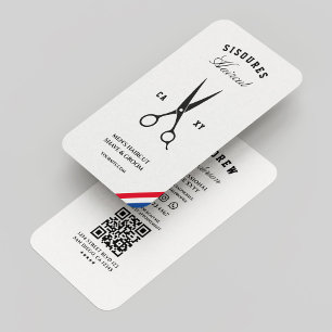 Tarjeta De Visita Barbershop Barber Black White Modern