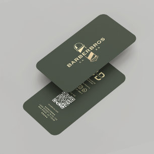 Tarjeta De Visita Barbershop Barber Gold Barber Pole moderno