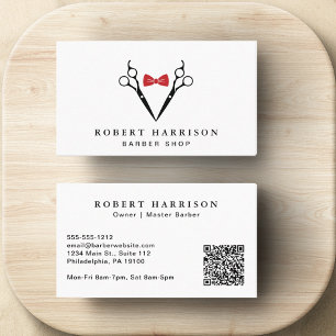 Tarjeta De Visita Barbershop Barber QR Code
