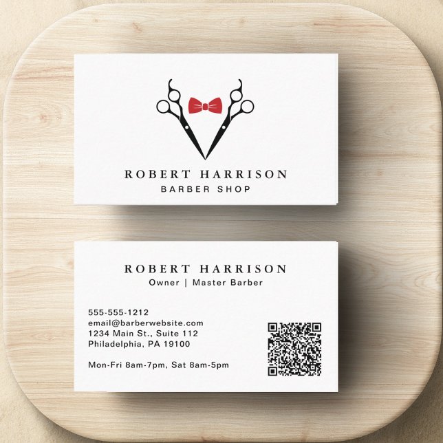 Tarjeta De Visita Barbershop Barber QR Code (Subido por el creador)