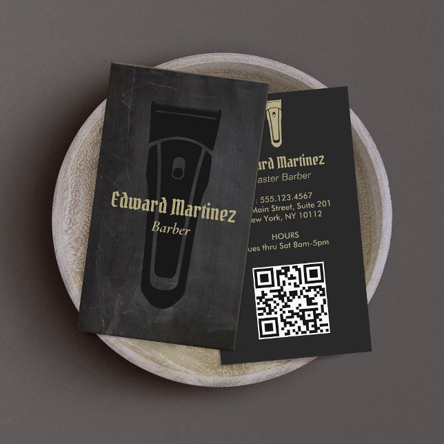 Tarjeta De Visita Barbershop Black Barber Shop Electric Hair Clipper (barber business card)