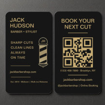 Barbershop Black Gold Barber Haircut QR Code