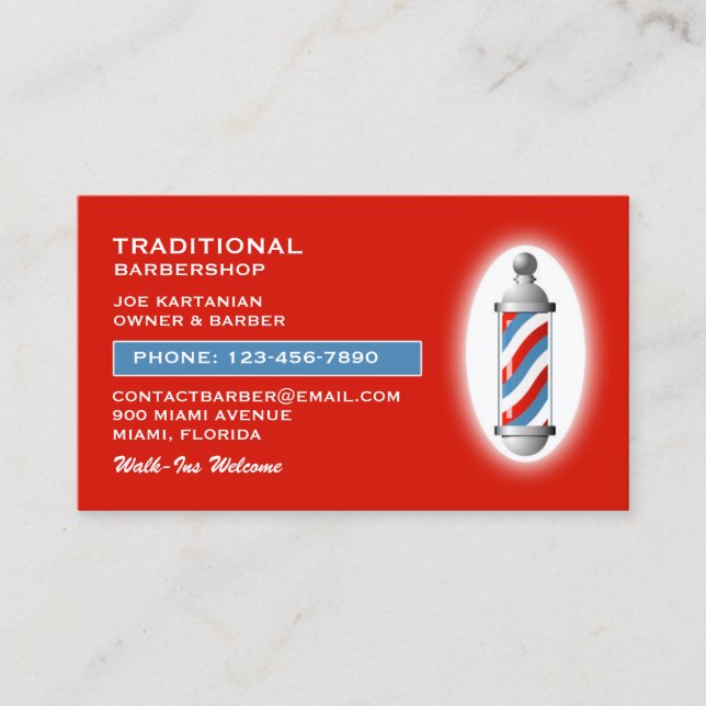Tarjeta De Visita Barbershop Business Card (Anverso)