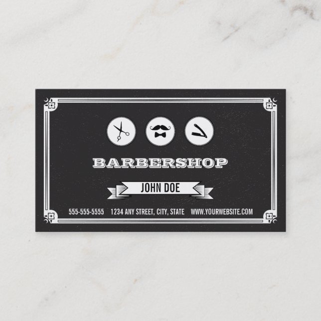 Tarjeta De Visita Barbershop Business Card (Anverso)