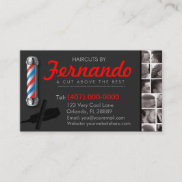 Tarjeta De Visita Barbershop Business Card-Barber pole, clippers com