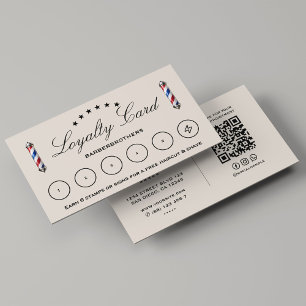 Tarjeta De Visita Barbershop Classic Barber Pole Sand Loyalty Card