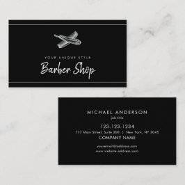 Tarjeta De Visita Barbershop Classic Black Vintage Barber Tools