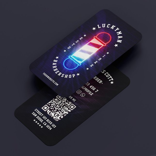 Tarjeta De Visita Barbershop Classic Red White Beber Polo (Barbershop Classic Red White Blue Barber Pole Business Card
)