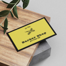 Tarjeta De Visita Barbershop Classic Yellow Vintage Barber Tools