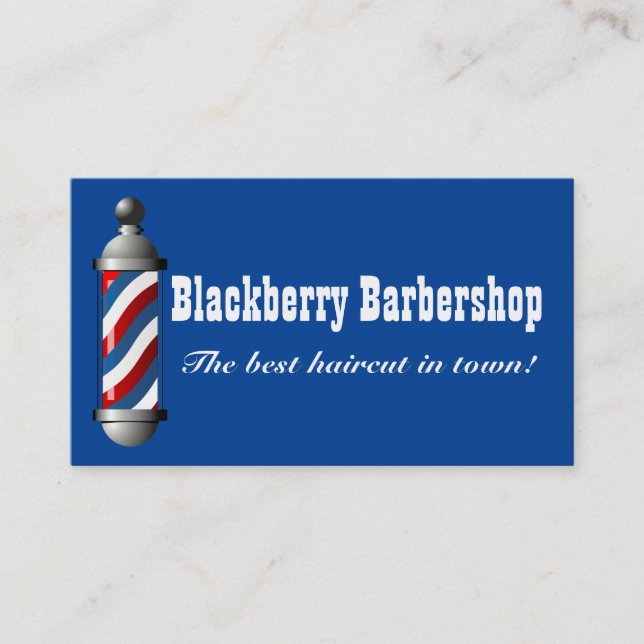 Tarjeta De Visita Barbershop Pole (Anverso)