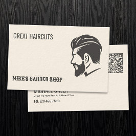 Tarjeta De Visita Barbershop QR Barber