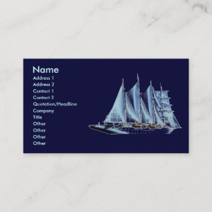 Tarjeta De Visita Barco azul