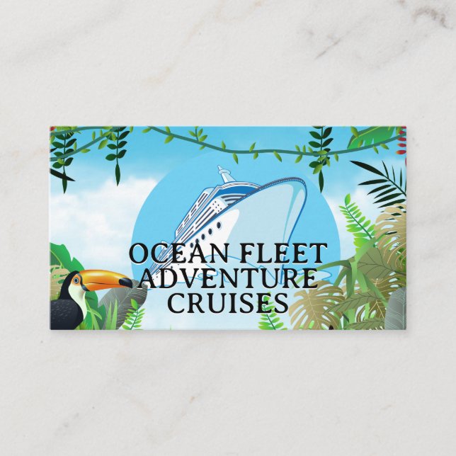 Tarjeta De Visita Barco de crucero | Jungla tropical (Anverso)