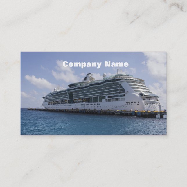 Tarjeta De Visita Barco de crucero tropical (Anverso)