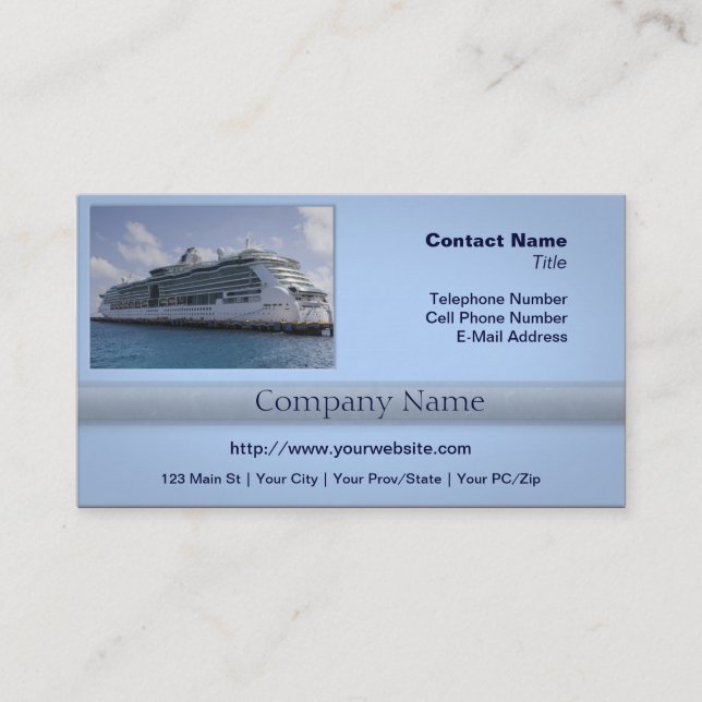 Tarjeta De Visita Barco de crucero tropical (Anverso)