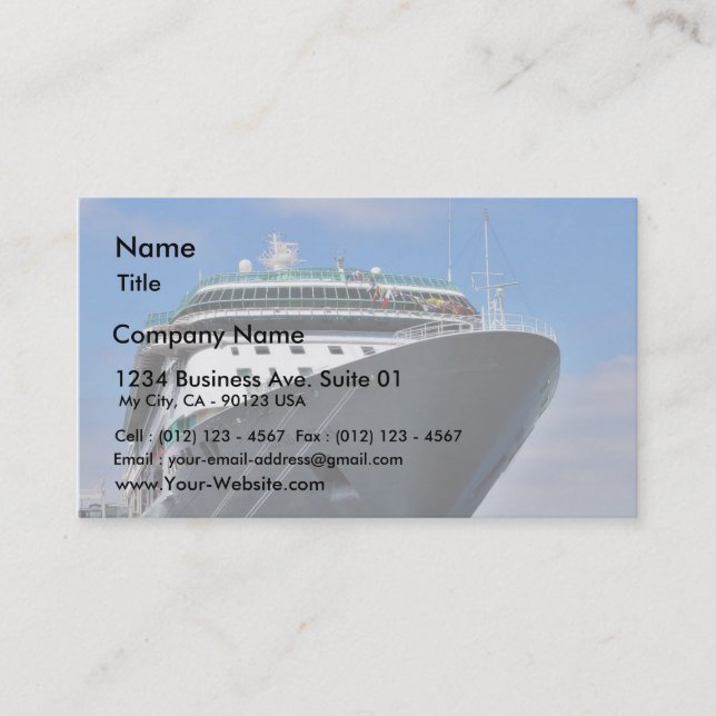 Tarjeta De Visita Barco de cruceros (Anverso)