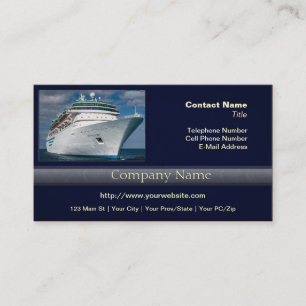 Tarjeta De Visita Barco de cruceros blanco grande