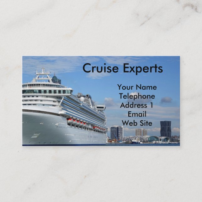 Tarjeta De Visita Barco de cruceros grande de las vacaciones (Anverso)