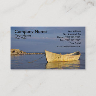 Tarjeta De Visita Barco de fila solo en la puesta del sol